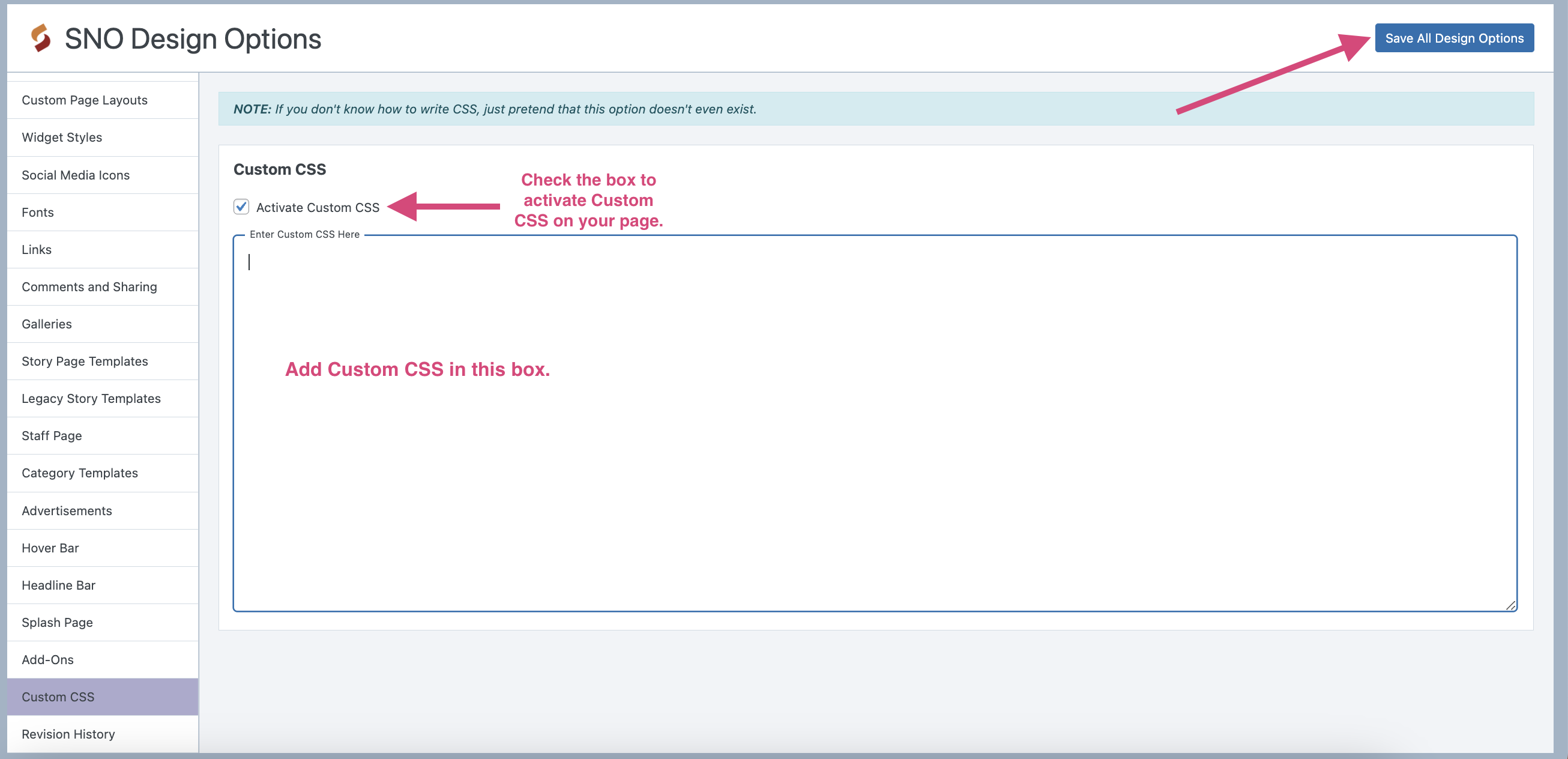 Custom CSS Activate and add.png